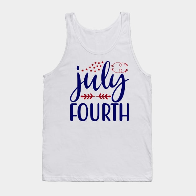 July Fourth American USA Flag Tank Top by BeHappy12